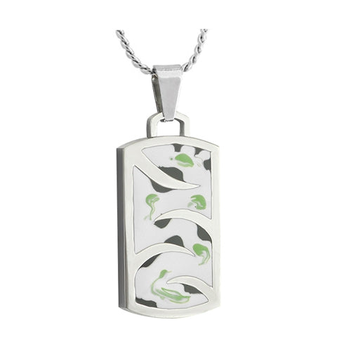 Dog Tag Memorial Stainless Urn - Love Charms Option