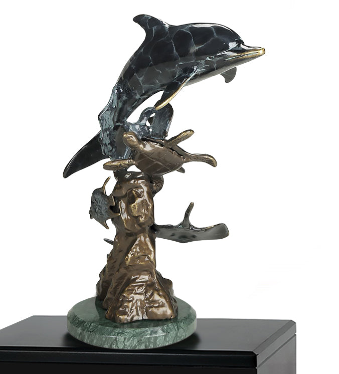 Dolphin Stingray Sea Turtle Friends Adult Cremation Urn