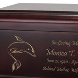 Dolphin Jumping Cremation Urn Engraved