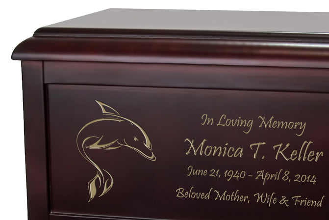 Dolphin Jumping Cremation Urn Engraved