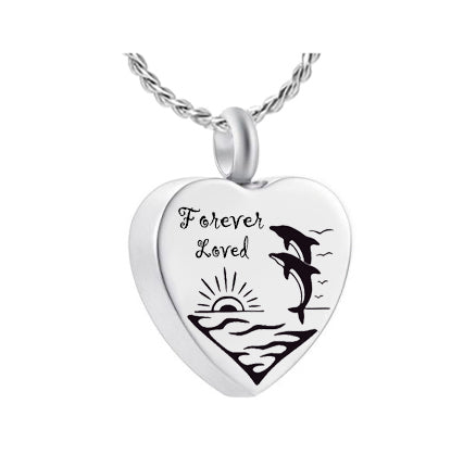 Dolphin Memories Forever Loved Ash Pendant Urn - Love Charms® Option