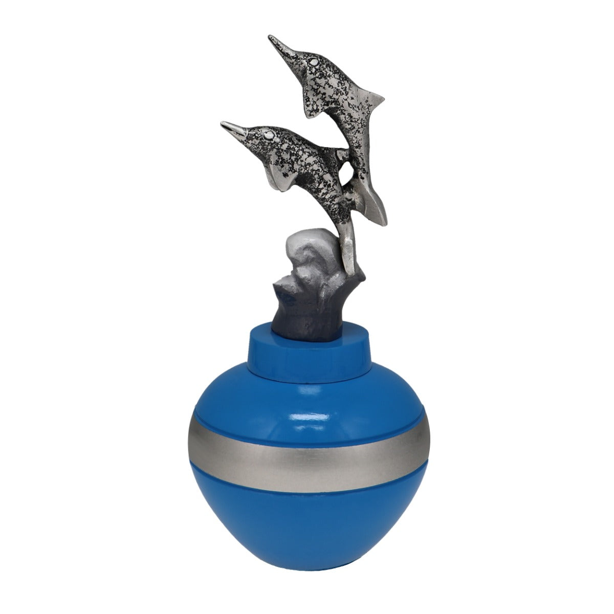 Jumping Dolphins Pewter Small Urn