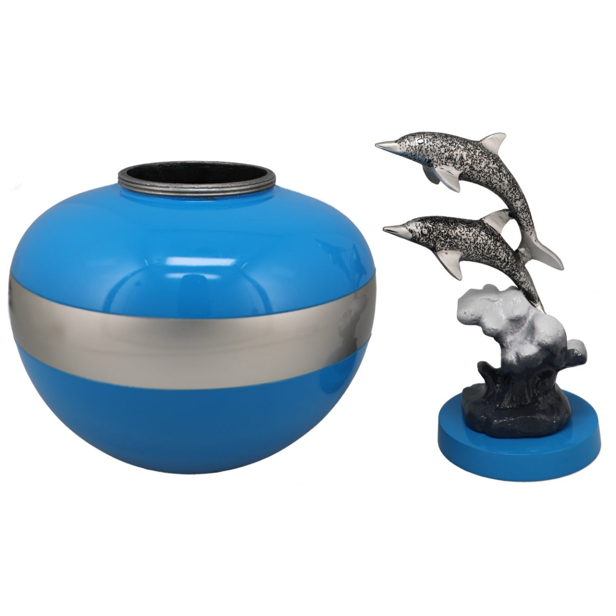 Jumping Dolphins Pewter Cremation Urn - Pro Diamond Engraving