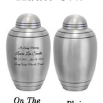 Free Cremation Adult Urn - Shipping Fee Required - Choose Urn Engraving - Burial Vault Option 