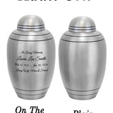 Free Cremation Adult Urn - Shipping Fee Required - Choose Urn Engraving - Burial Vault Option 