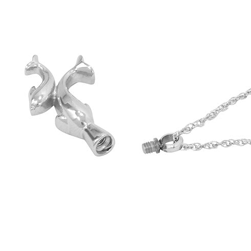 Double Dolphins Ash Urn Pendant
