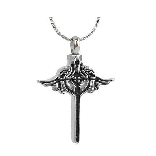 Double Dragon Cross Pendant Urn Love Charms Option