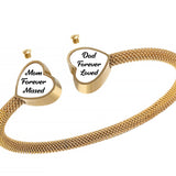 Double Heart - For Two - Gold Bracelet Urn