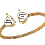 Double Heart - For Two - Gold Bracelet Urn
