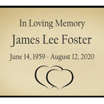 Double Heart Name Plates For Cremation Urns
