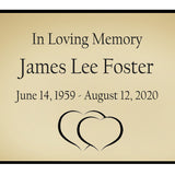 Double Heart Name Plates For Cremation Urns