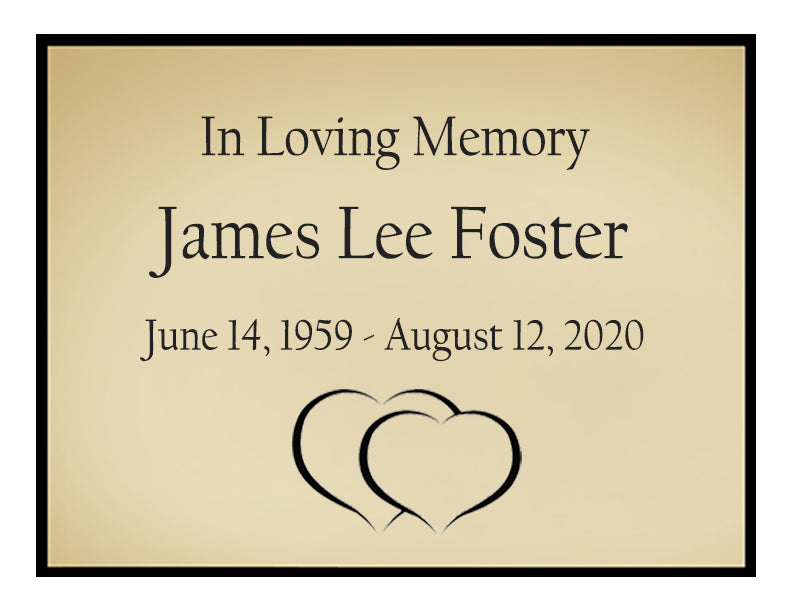 Double Heart Name Plates For Cremation Urns