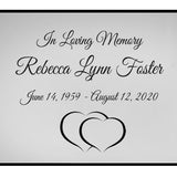 Double Heart Name Plates For Cremation Urns