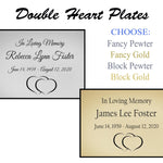 Double Heart Name Plates For Cremation Urns
