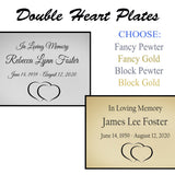 Double Heart Name Plates For Cremation Urns