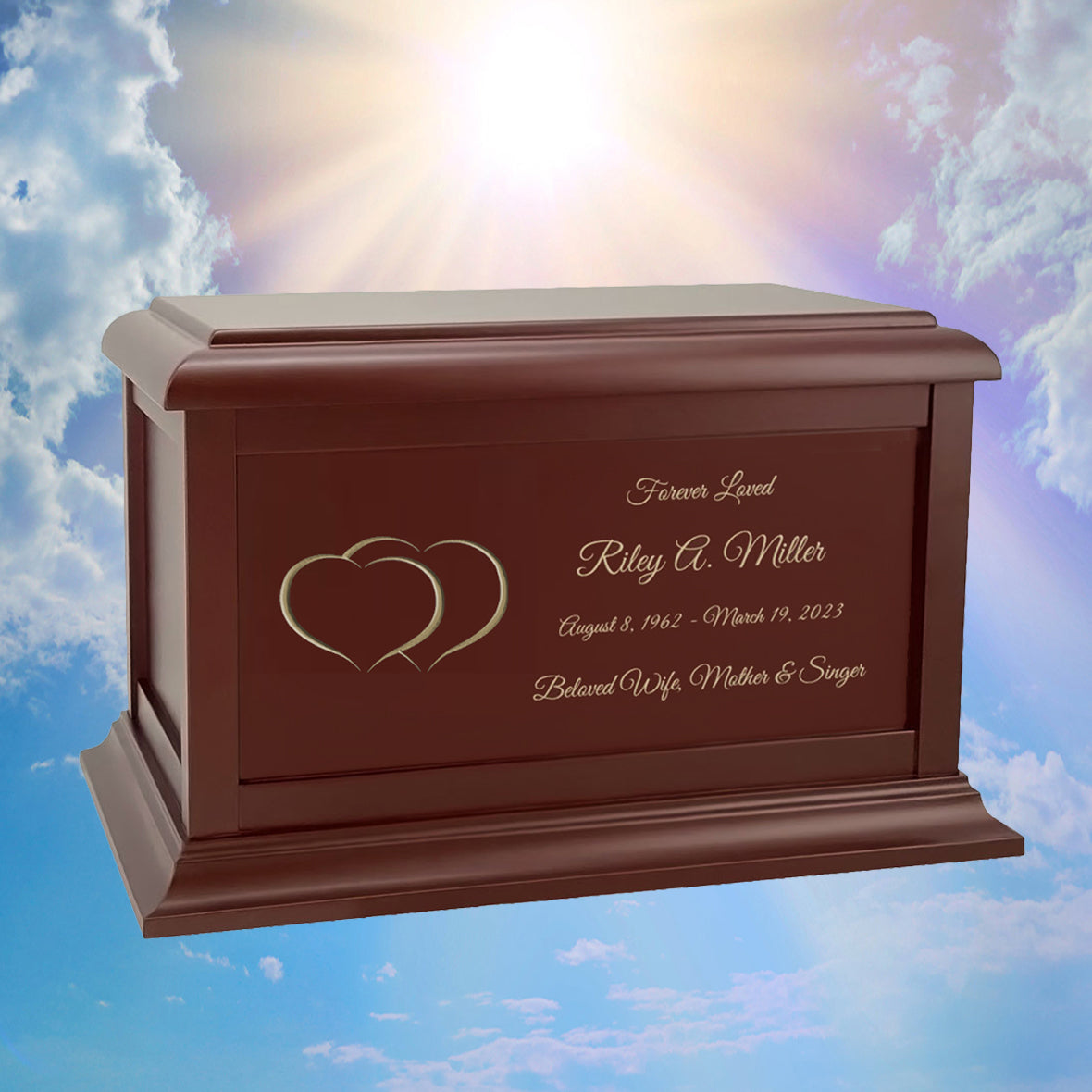 Double Hearts Cremation Urn