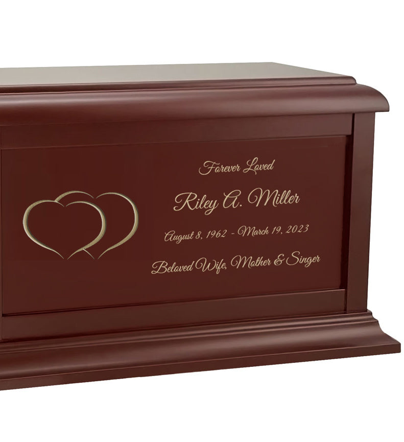 Double Hearts Cremation Urn