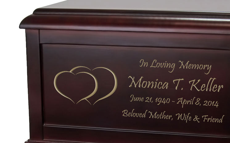 Double Hearts Cremation Urn