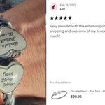 Double Heart - For Two - Stainless Bracelet Urn