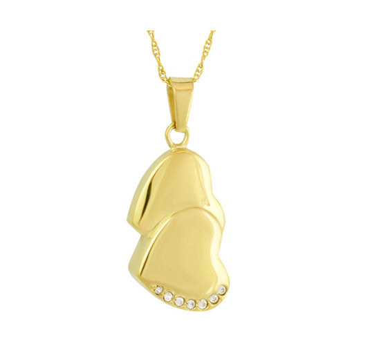 Double Love Gold Cremation Jewelry Urn - Love Charms™ Option 