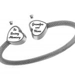 Double Heart - For Two - Stainless Bracelet Urn