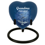 Angelic Doves Heart Keepsake Urn - Stand Option