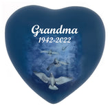 Angelic Doves Heart Keepsake Urn - Stand Option