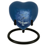 Angelic Doves Heart Keepsake Urn - Stand Option