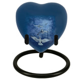Angelic Doves Heart Keepsake Urn - Stand Option
