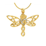 Dragonfly Heart Gold Ash Jewelry Urn - Love Charms™ Option