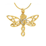 Dragonfly Heart Gold Ash Jewelry Urn - Love Charms™ Option