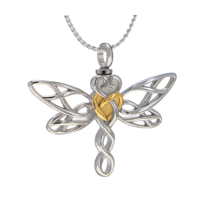 Dragonfly Heart Ash Jewelry Urn - Love Charms™ Option