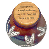 Dragonfly Raku Cremation Adult or Medium Urn - Personalization Option