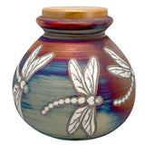 Dragonfly Raku Cremation Adult or Medium Urn - Engraving Option