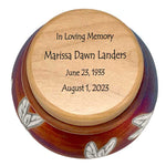 Dragonfly Raku Cremation Adult or Medium Urn - Personalization Option