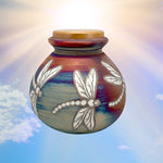 Dragonfly Raku Cremation Adult or Medium Urn - Personalization Option