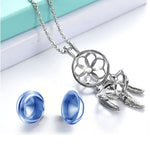 Blue Dreamcatcher Ornament Urn - Engraved Tag Option