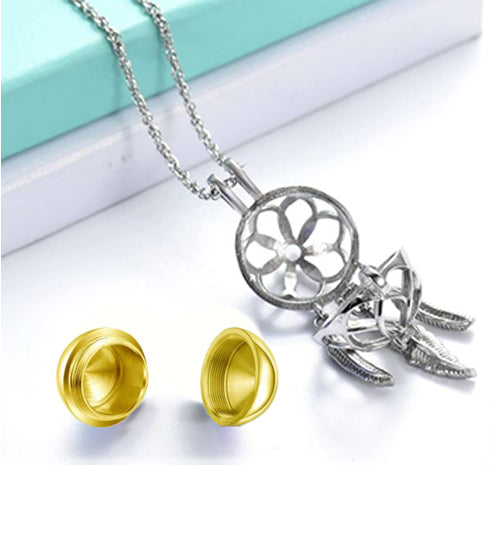 Gold Dreamcatcher Ornament Urn - Engraved Tag Option