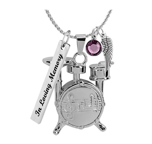 Drum Set Cremation Jewelry Urn - Love Charms™ Option