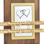 Drum Stick Pair Keepsake Urns Walnut Display