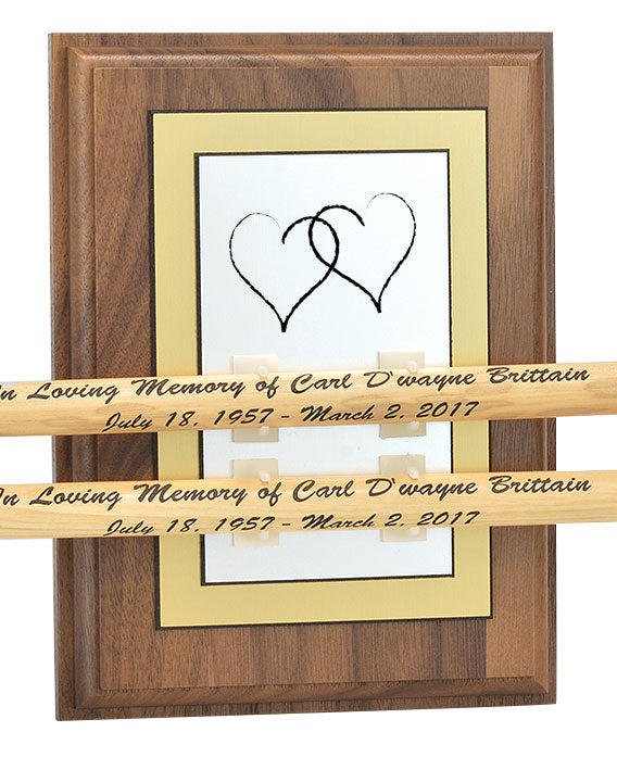 Drum Stick Pair Keepsake Urns Walnut Display