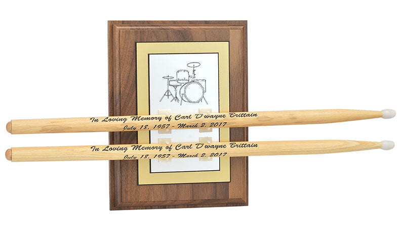 Drum Stick Pair Keepsake Urns Walnut Display