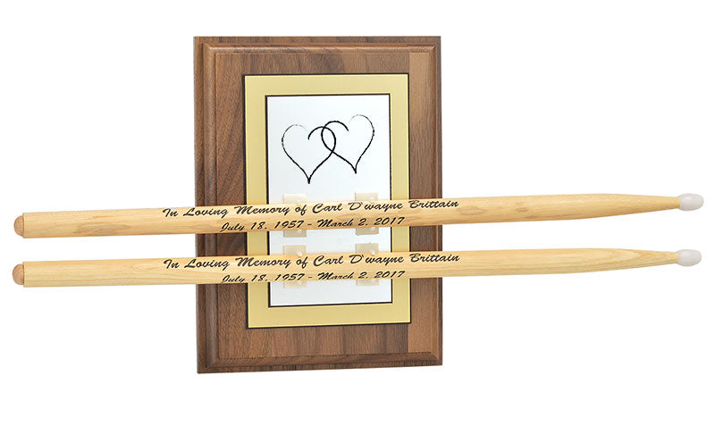 Drum Stick Pair Keepsake Urns Walnut Display