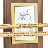 Drum Stick Pair Keepsake Urns Walnut Display