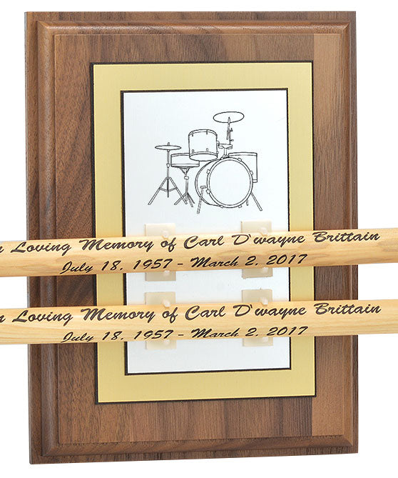 Drum Stick Pair Keepsake Urns Walnut Display
