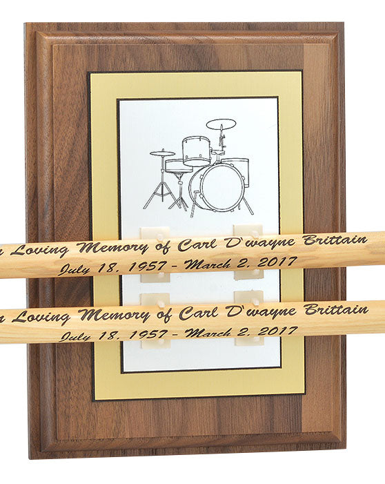 Drum Stick Pair Keepsake Urns Walnut Display