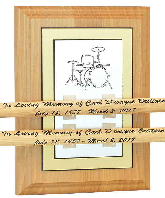 Drum Stick Pair Keepsake Urns Cherry Display