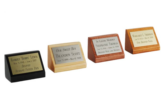 Urn Name Plate Easels
