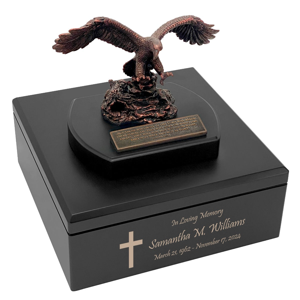 Eagle Faith Isaiah 40:31 Adult Cremation Urn - English or Spanish Language