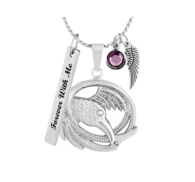 Eagle Feathers Ash Pendant Urn - Love Charms™ Option